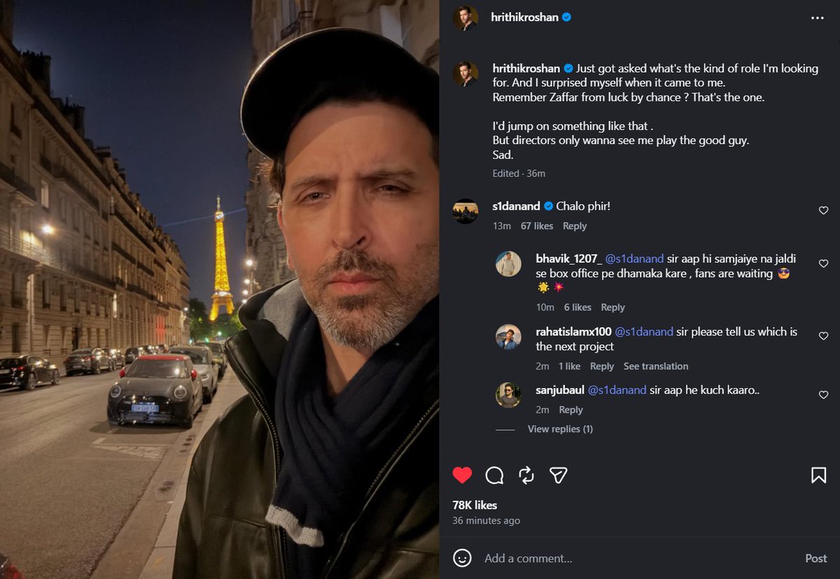 iAbhinavv's tweet photo. does it mean he is going to take a break (bro u are already on a break ) like his character took in Luck By Chance or am i interpreting it wrong ?
#hrithikroshan #hrx https://t.co/wZnBV6DlFT