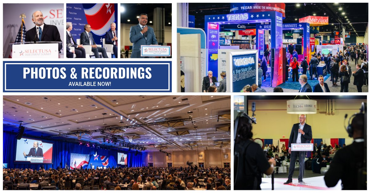 SelectUSA's tweet photo. Photos and recordings from the 2026 #SelectUSASummit are now available!

Explore our 2026 photo archive, featuring thousands of highlights spanning plenaries, panels, investment announcements, State and Local Night, and beyond at https://t.co/sa2G4LDrvB. https://t.co/xvEPldiRlN
