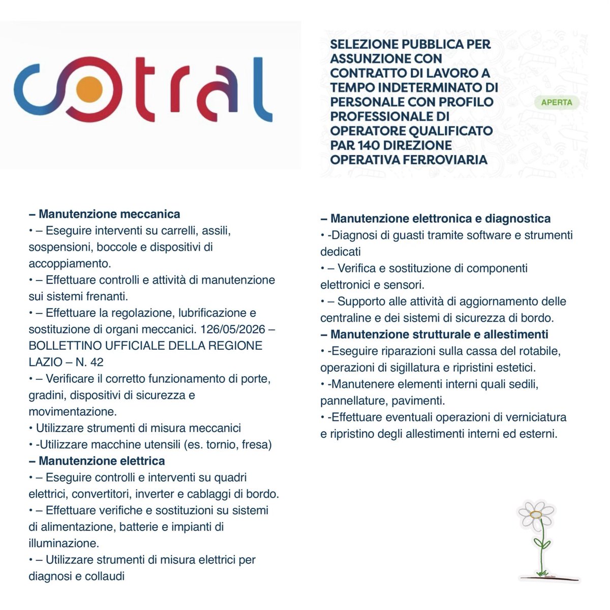 VoceCantoniere's tweet photo. COTRAL
Posizioni aperte:
https://t.co/qYNdHHcQ15
Segui anche i canali :
Whatsapp
https://t.co/ahOnr3G9rx
Facebook
https://t.co/nUqaDMRsDN
Instagram
https://t.co/V9zArMIrL5
#concorso #lavoro
#trasporti #Selezioni #ricercalavoro #lavocedelcantoniere #cotral https://t.co/QdJv8lJ8aS