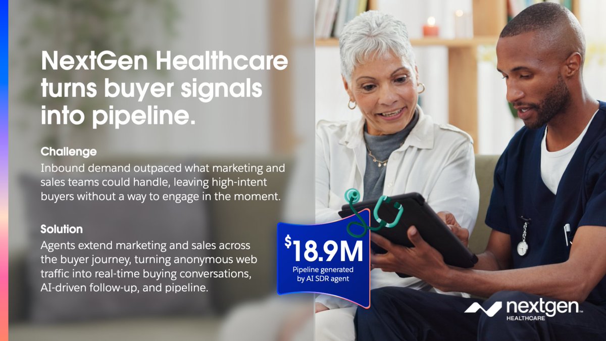 MarketingCloud's tweet photo. Too much inbound demand is a great problem to have. 

A great way to solve it is with an AI SDR agent, Piper from Qualified. 

Tune in live to see how the marketers at @NextGen are using it to create a their Agentforce advantage: https://t.co/YlIHOYbfqj https://t.co/8oEPgTMb7j