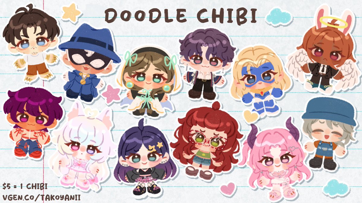 takoyanii's tweet photo. Sooo much doodle chibis! 🖍️🧸 https://t.co/VmXjP4CFZR