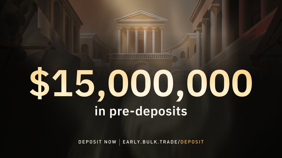 ArianBTC's tweet photo. The @bulktrade pre deposit wave is getting ridiculous 🔥

They just hit $15,000,000 deposited in Season 1 and it’s only been a few days. The momentum is actually insane.

First AURA drop is coming in just 2 days (this Saturday). 1 million AURA allocated every single week until mainnet, with pre depositors getting the biggest slice based on how much USDC you hold and how long you hold it.

You deposit now → it becomes your margin at launch → you start stacking points immediately. Withdraw anytime if you want. Referral codes are also live so you can bring friends and multiply your bag.

This is the cleanest pre mainnet farm on Solana right now.

Join here: https://t.co/vCqVBA8OGi

gBULK 🚀

@bulktrade