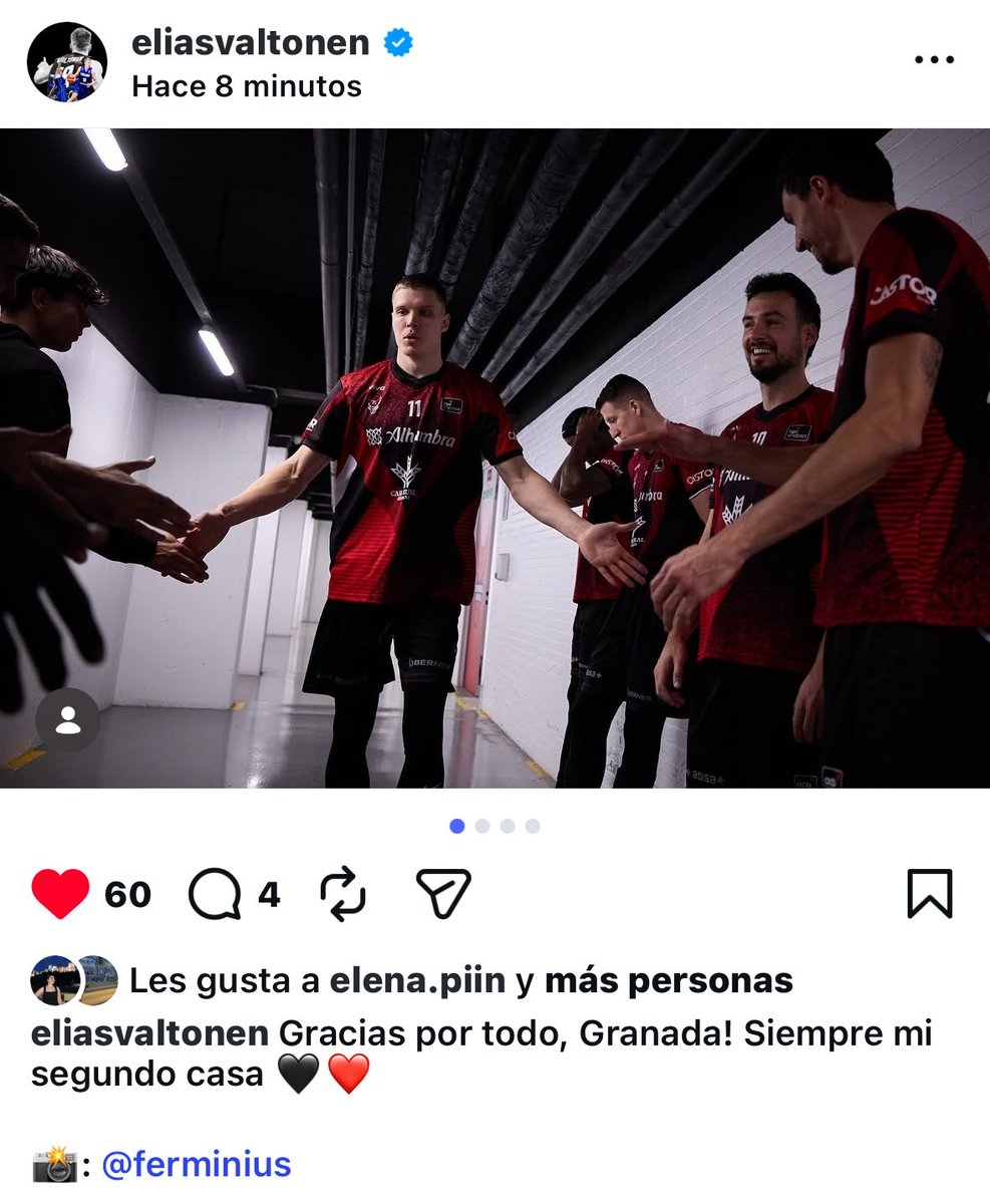 CoviranChapman's tweet photo. 🇫🇮👋🏼 ÚLTIMA HORA: Elias Valtonen se despide del Covirán Granada a través de sus redes sociales.

«¡Gracias por todo Granada! Siempre mi segunda casa ❤️🖤». https://t.co/l7LgF7c8wJ