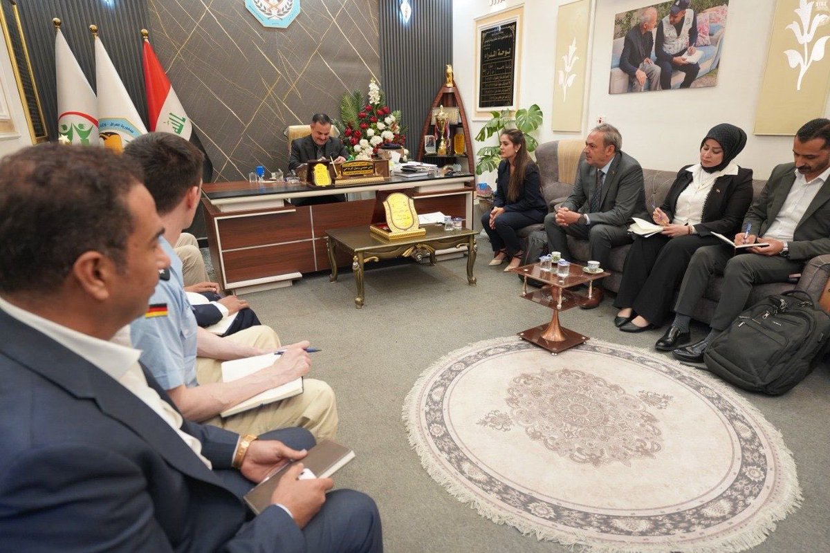 EuamIraq's tweet photo. @EUAMIraq, together with IOM, visited the Community Police HQ and met Brigadier General Ali Ajmi Rasul to discuss support for community-oriented policing, trust-building, social cohesion, and stronger cooperation between police services and communities in Iraq. https://t.co/VZ7ActtBiA