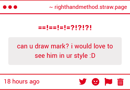 righthandmethod's tweet photo. Soooooo... This was my first (and last) attempt at drawing mark getting his shit rocked from almost a month ago. But! I could retry! https://t.co/GiTt9zQzCj