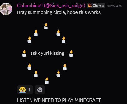 Sick_ash_railgn's tweet photo. Tfw you need to summon oomf for minecraft (2nd image is made by @d4zaicidal) https://t.co/OzHMq174b2