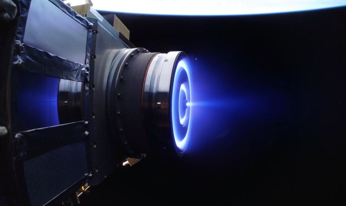 K2SpaceCo's tweet photo. It’s official: K2 Space is operating the most powerful Hall thrusters currently flying in space. Just a few weeks after the launch of our first test mission, Gravitas, we’ve successfully fired both of our 20kW Hall thruster systems to achieve a new level of electric propulsion power never before seen on orbit for this type of system. We plan to continue raising and lowering our orbit as we gather more data on the thruster performance while continuing our mission in LEO. 

This milestone is yet another validation of K2’s approach to building bigger, as more powerful thrusters will enable the MEO, GEO, and deep space missions of the future.