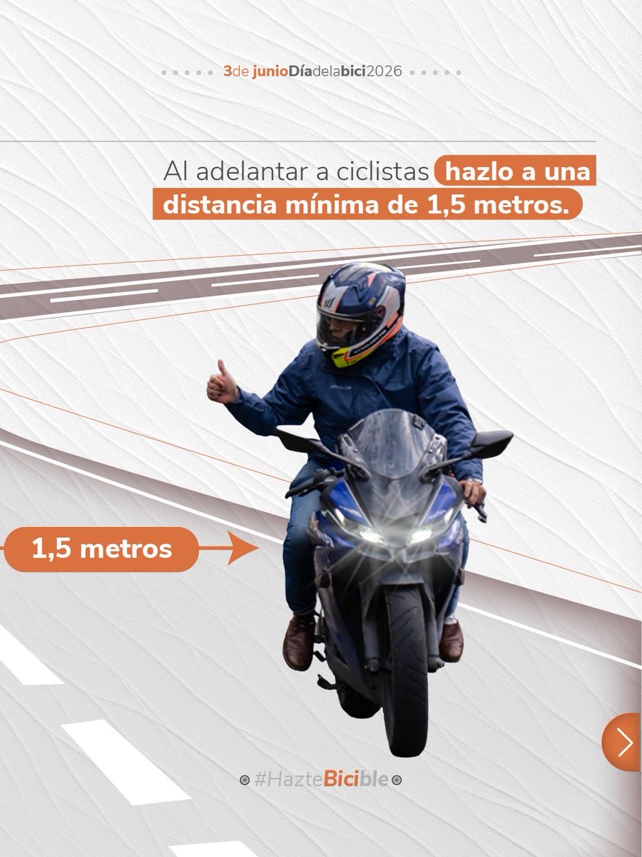 ansvcol's tweet photo. 🚲💛 Cada vez que eliges la bicicleta contribuyes a una movilidad más sostenible, saludable y humana.
Pero para que cada recorrido llegue a buen destino, la seguridad vial debe ser un compromiso compartido. Ciclistas, conductores(as), peatones y demás actores viales tenemos la responsabilidad de convivir con respeto y cuidado en las vías.
Construir una cultura de protección comienza con pequeñas acciones que pueden marcar una gran diferencia.
#HazteBicible #MuéveteSeguro #ProtegemosLaVida #SeguridadVial