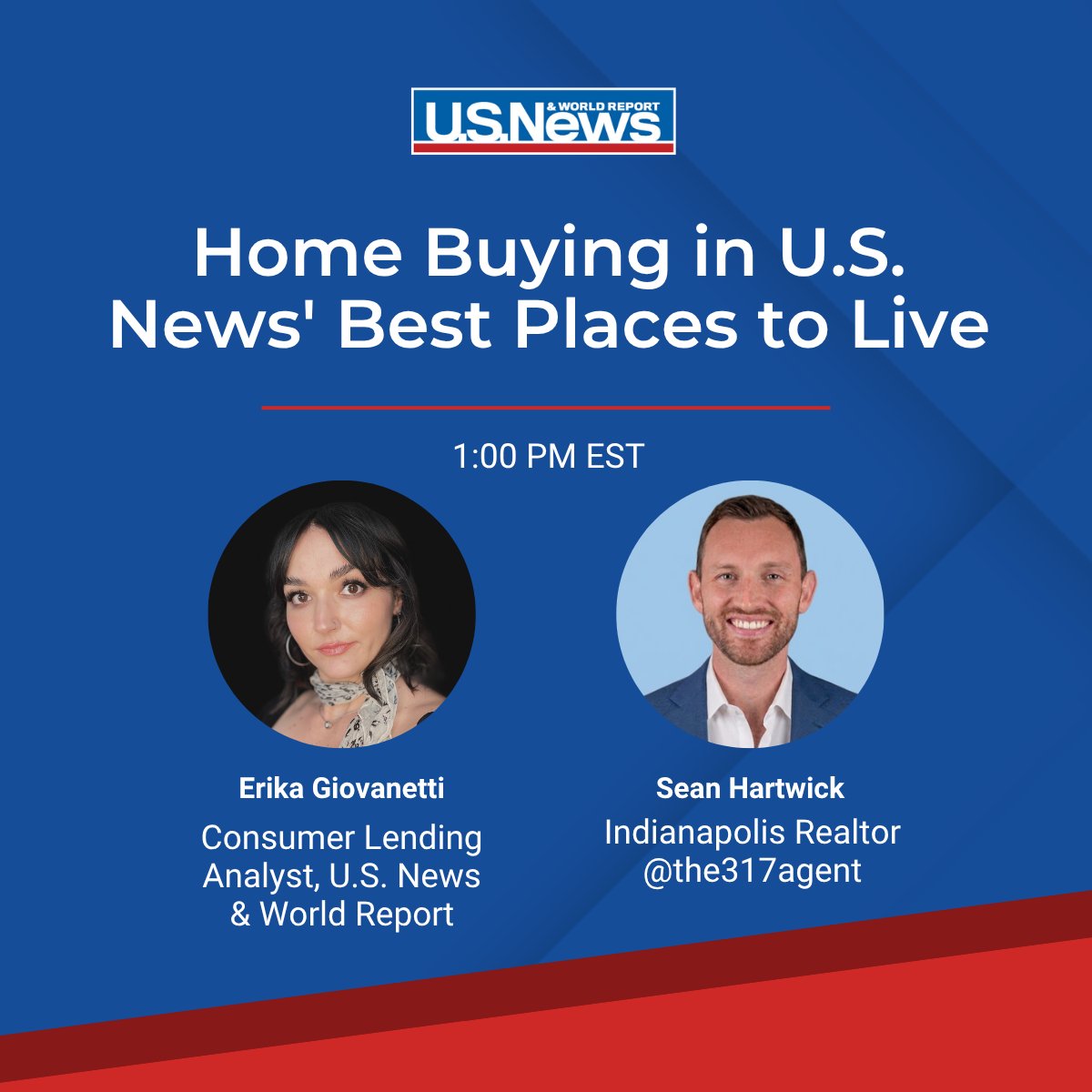 USNewsMoney's tweet photo. Get the inside scoop on the latest #BestPlaces to Live rankings and the 2026 Spring Homebuying Survey! π‘ Tune in TODAY at 1:00 pm EST as consumer lending analyst Erika Giovanetti and Indianapolis realtor Sean Hartwick go live on Instagram. Donβt miss it! https://t.co/ydwxNmgfYF https://t.co/gNnyrg5dQR