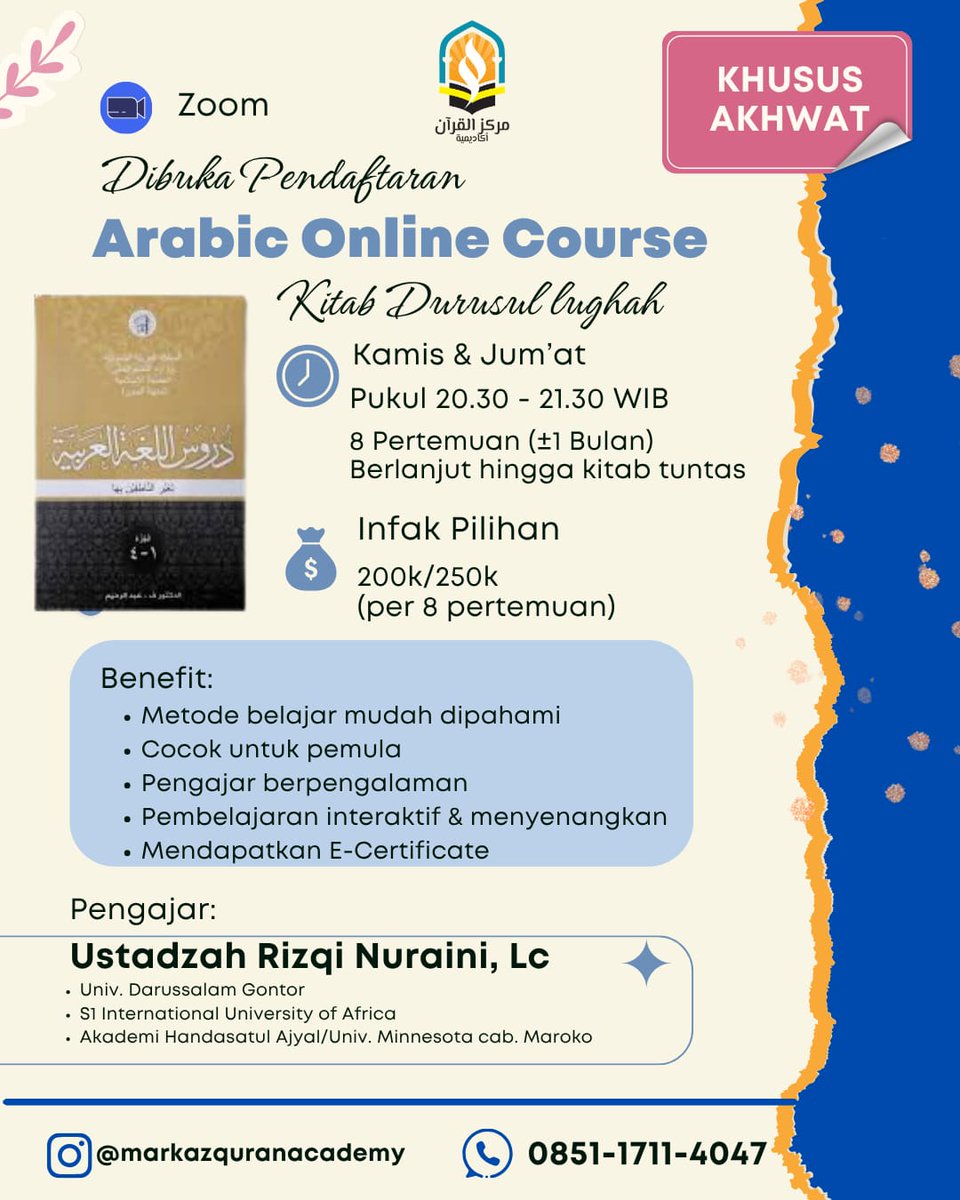 fahmilbarr's tweet photo. Dibuka kelas bahasa Arabdari dasar banget infak terjangkau.. 

#twitterdoyourmagic https://t.co/aDEMMsmqj1