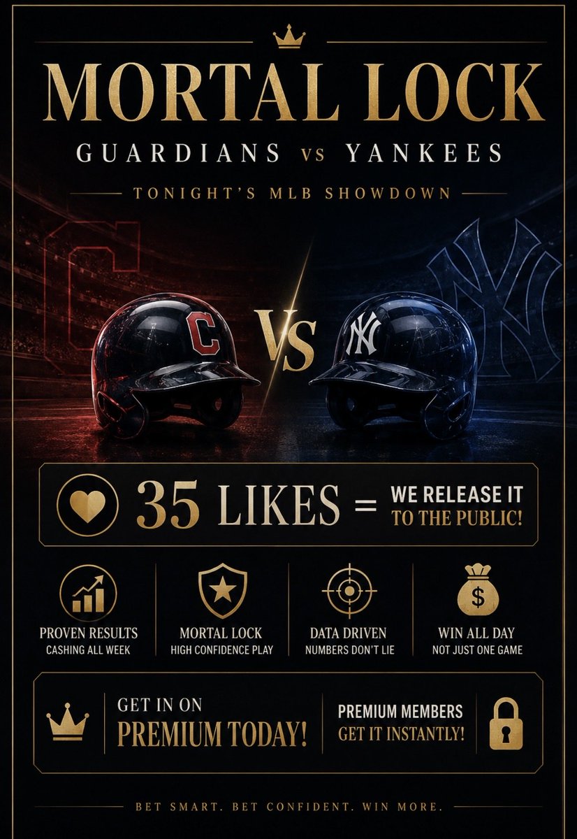 BluePrintBets1's tweet photo. 35 likes❤️ for the mortal lock in the Yankees vs Guardians

My team is so excited for today! 

If there was ever a day to get in! 

4 plays

Get in now 917-271-4405

🚨Huge discount today🚨 https://t.co/uOHkF7wpae