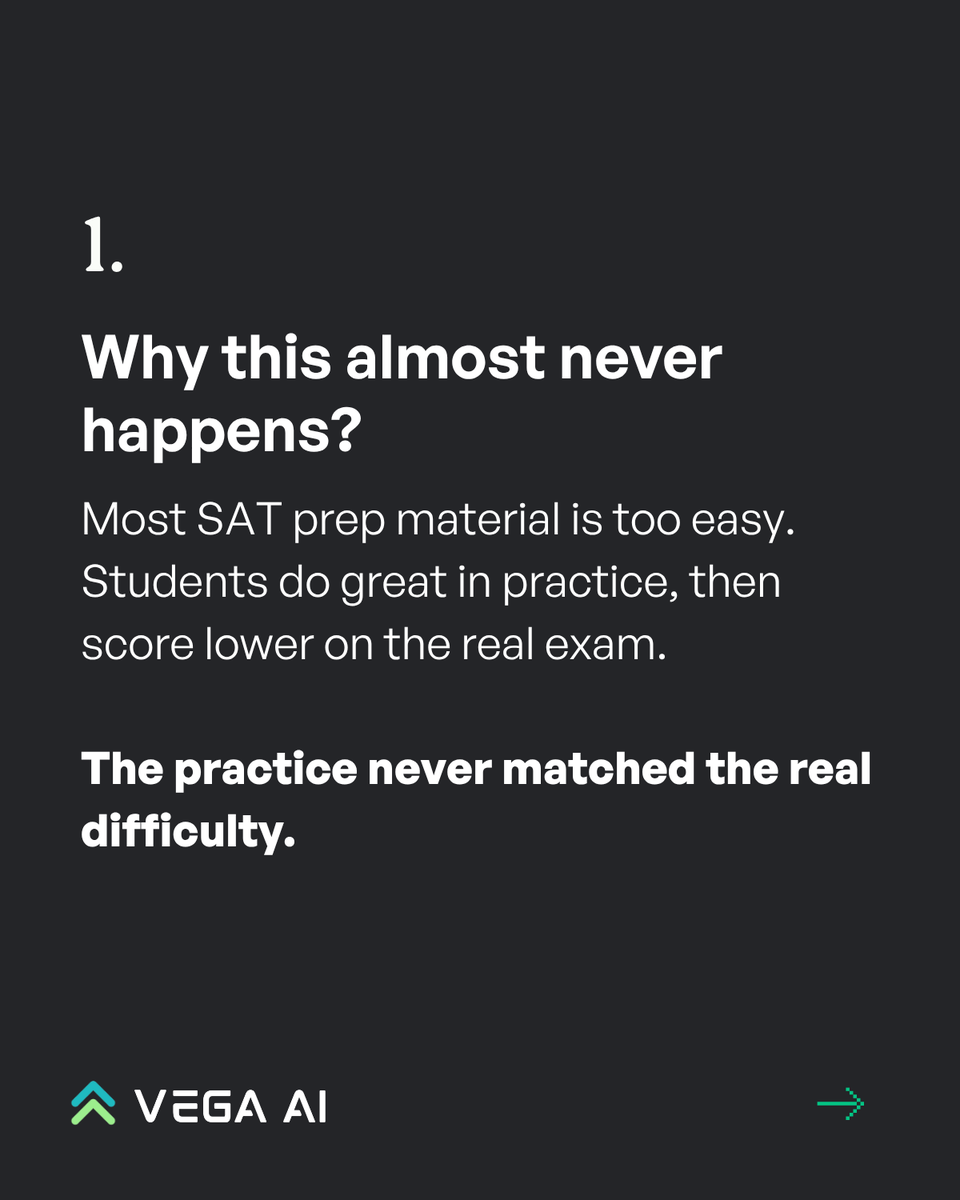 VegaAI_Labs's tweet photo. Most SAT prep is too easy. Students ace practice, then score lower on the real test.

Lukas Blois, who runs SAT MasterClass (3,000+ students), 

built on VEGA AI and says the opposite happens. 

His students score higher on the real SAT.
https://t.co/IkDiY2EmHF https://t.co/efP32PMvVG