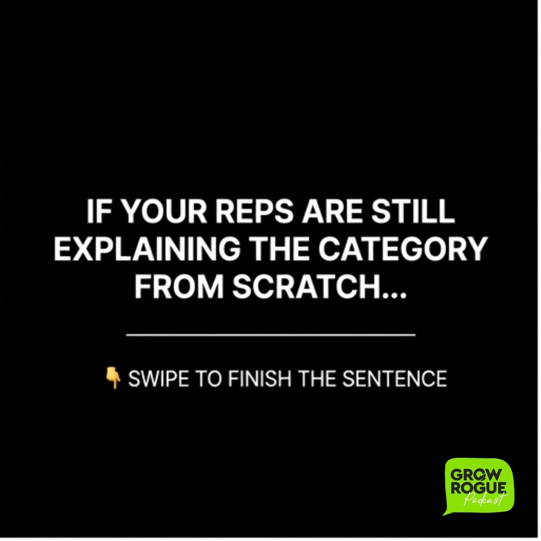 rogue_pine's tweet photo. If your reps are still explaining the category from scratch…

Marketing didn't finish the job.

Real enablement removes friction early—not after deals stall.

Swipe through 👉 Then tell me:
What's the #1 thing your reps still have to explain that they shouldn't?

👇 Drop it be… https://t.co/iLDjwb8MKr