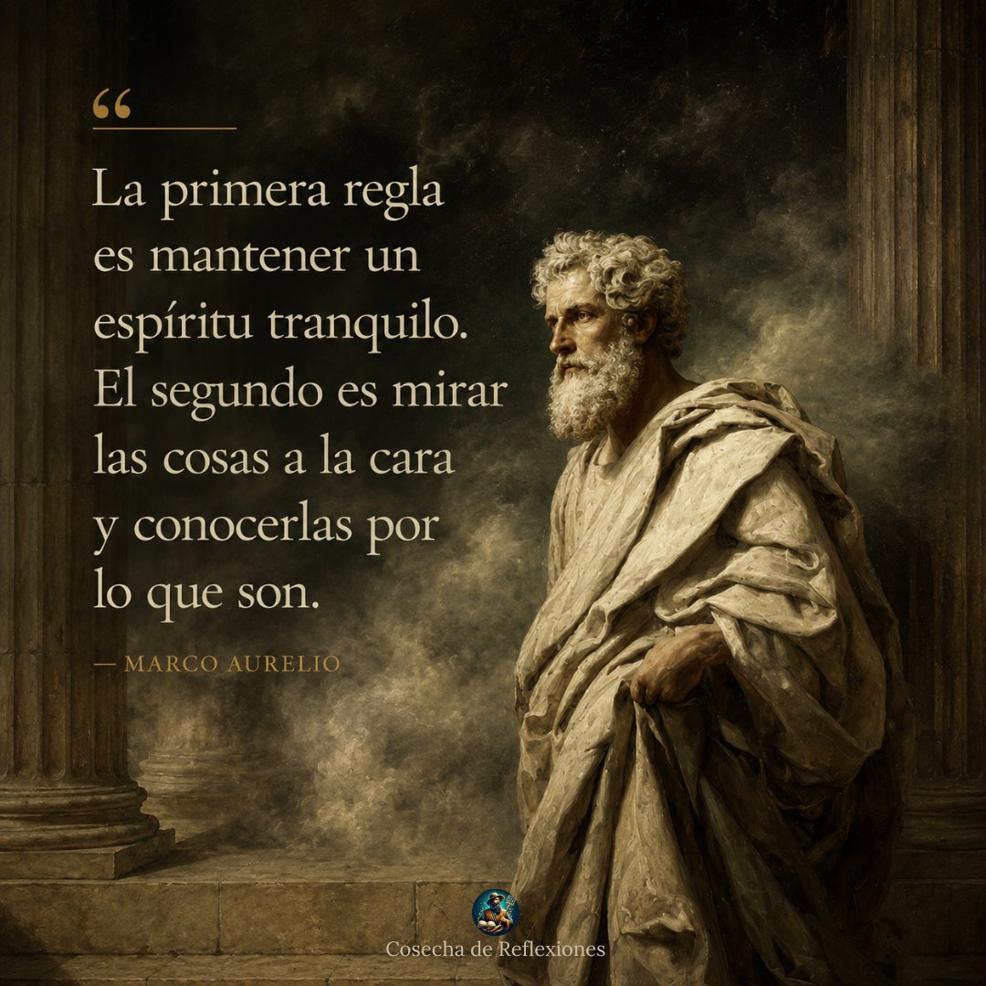 CosechaRFX's tweet photo. Perder la calma es perder claridad. Y sin claridad tomas decisiones desde el miedo, no desde la razón. Antes de reaccionar, respira. Ver las cosas como realmente son es el mayor acto de valentía que existe 🏛️

#CosechaDeReflexiones #Estoicismo #MarcosAurelio #Reflexión https://t.co/C6z6mq7XBi