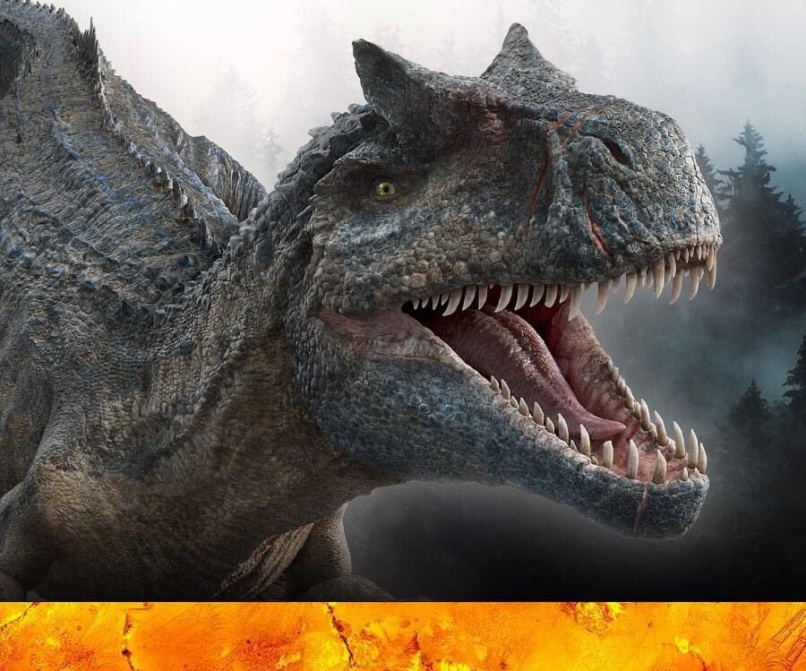 MathzillaRex's tweet photo. Fato Jurássico:

Ethan Storrer / @T_rexellence (assessor científico de Battle at Big Rock) comentou em seu twitter que o alossauro adulto fêmea de JW foi baseado na espécie A. jimmadseni, junto com um pouco de inspiração no Saurophaganax. https://t.co/nNkjKKWQgF
