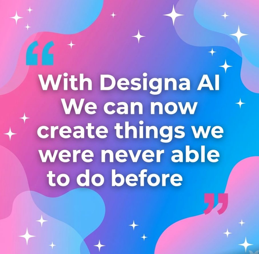 DesignaAI's tweet photo. With Designa AI-We can now create things we were never able to do do before.  #LimitlessCreativity #DesignaAI #smallBusiness #ContentCreation https://t.co/60EKlADQdh