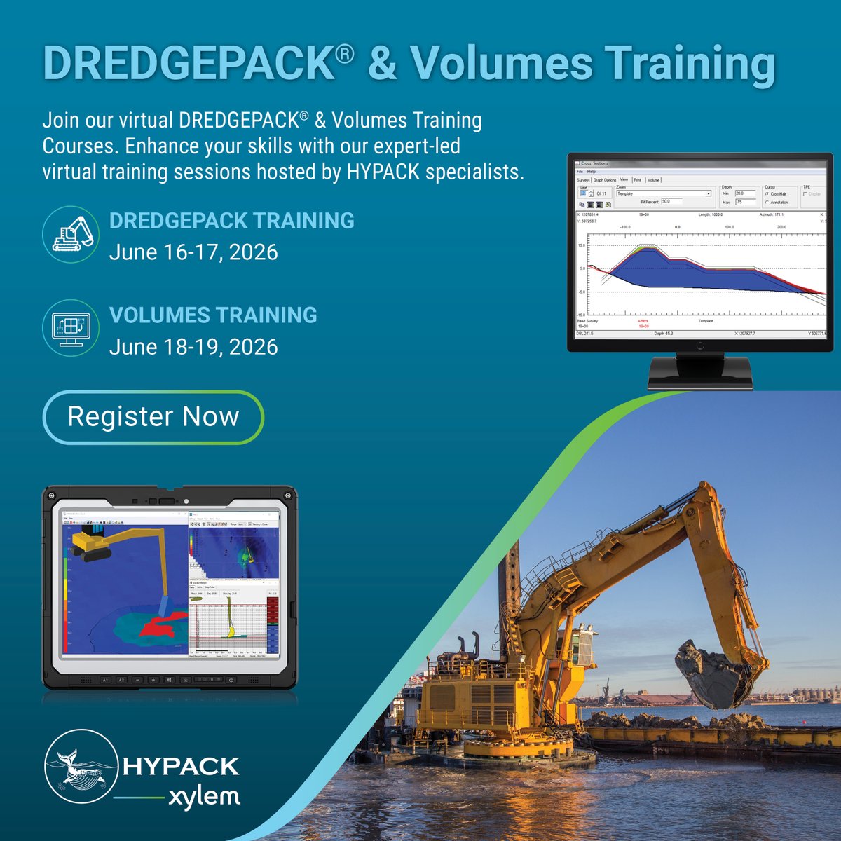 HYPACK's tweet photo. Enhance your skills with expert-led virtual training sessions on 𝗗𝗥𝗘𝗗𝗚𝗘𝗣𝗔𝗖𝗞® and 𝗩𝗼𝗹𝘂𝗺𝗲𝘀. Gain practical knowledge, improve efficiency, and maximize your use of HYPACK® software.
𝗥𝗲𝗴𝗶𝘀𝘁𝗲𝗿:
https://t.co/iVzhJHvhfV
𝗥𝗲𝗴𝗶𝘀𝘁𝗲𝗿:
https://t.co/1x7bLrM1Ez https://t.co/eU6lc3nC4O