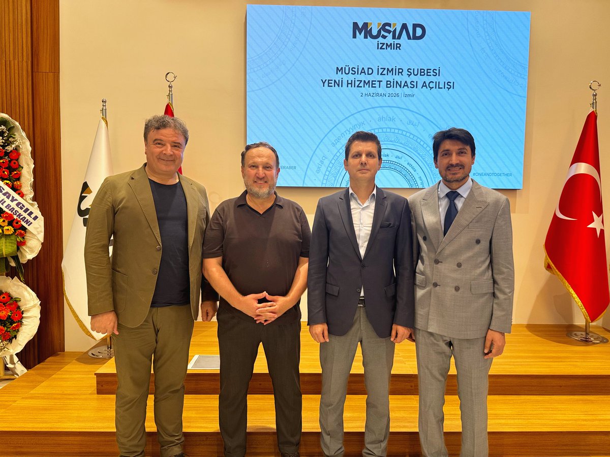 MUSIAD_Manisa's tweet photo. @MUSIAD_Manisa olarak, @MUSIADIzmir Şubemiz tarafından düzenlenen ve Sanayi ve Teknoloji Bakanımız Mehmet Fatih KAÇIR ile MÜSİAD Genel Başkanımız Burhan ÖZDEMİR'in katılımlarıyla gerçekleştirilen MÜSİAD İzmir Yeni Hizmet Binası Açılış Töreni'ne katılım sağladık. https://t.co/rqR7FLF7UC