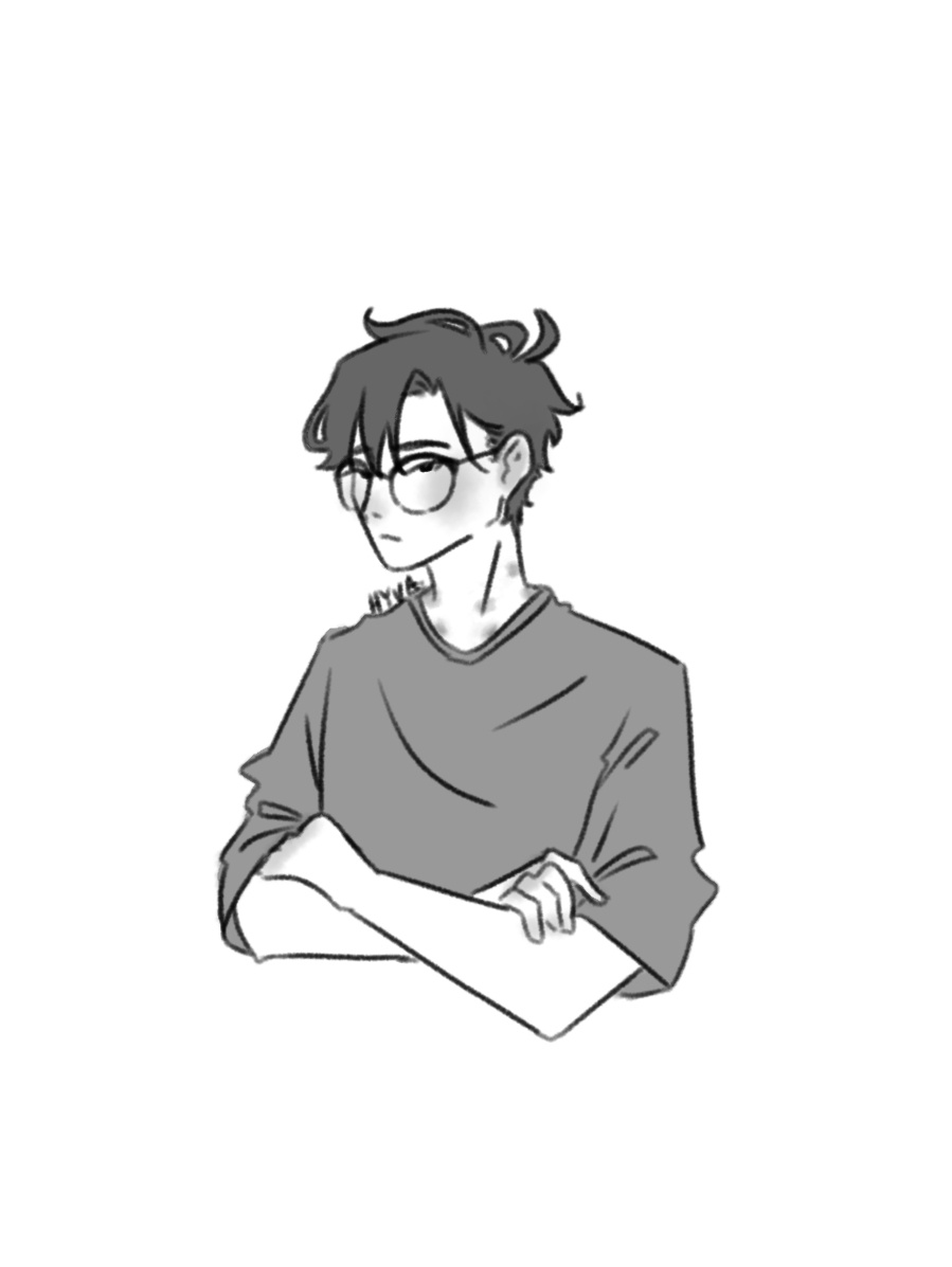 scribblehyva's tweet photo. ren redesign + a visual explanation why he always wears turtleneck #OCㅤㅤ https://t.co/1B0oVxyG15