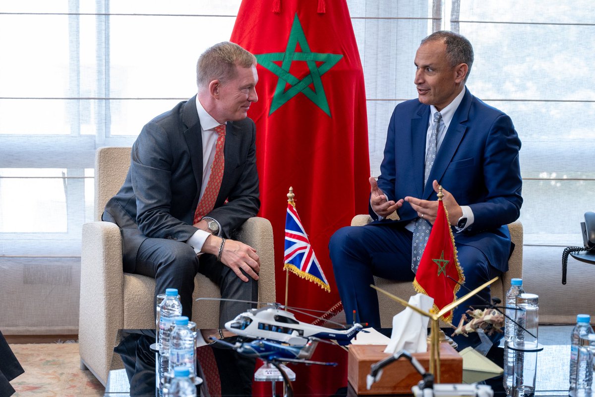 UKinMorocco's tweet photo. 🇬🇧Minister of Trade Sir @RhonddaBryant&amp;🇲🇦Minister of Trade Mr @MezzourR held the 4th UK-Morocco Association Council today, reinforcing our shared commitment to deepen cooperation, removing barriers to trade, &amp; unlock new opportunities for business to drive mutual economic growth. https://t.co/8GBNnVzJ9O