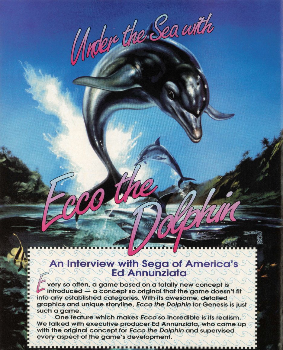 lalalei2001's tweet photo. @edannunziata @EccoDolphinGame I was reading Game Players' Sega Guide Volume 4 #1 and found a 4-page interview about Ecco that, to my knowledge, has never been archived before. Here it is! https://t.co/b8NMk0iMVt