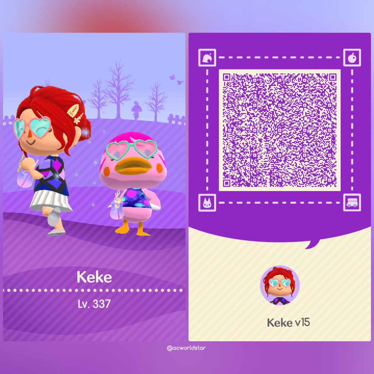 ACWorldstar's tweet photo. Camper Card v15 w/ Miranda

🌟 Check this thread for my other #CamperCards to collect animal stickers. 
#pocketcamp #acpcc #campercard #acpc #animalcrossing #ACPCKeke #acworldstar #animalcrossingmiranda #pocketcampcomplete https://t.co/IPlIMBK3Av