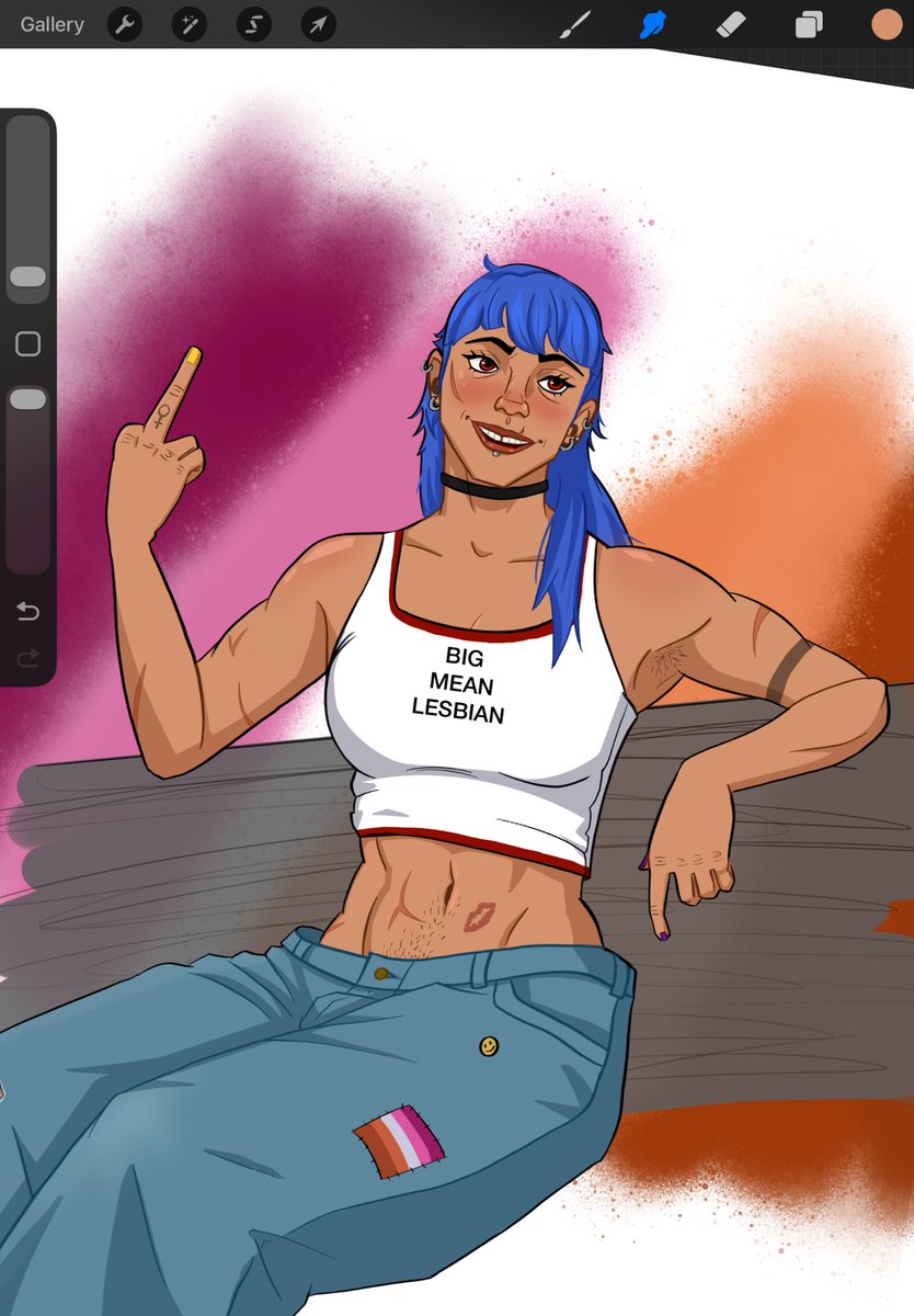 _JQOS's tweet photo. Good morning with my reloaded Lesbian Junker Queen warm up sketch. (I had to tweak her face) 🩷🩷 https://t.co/wokFxJ6byh