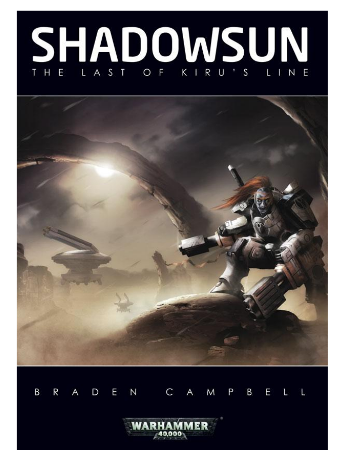 mobius_b's tweet photo. its not patient hunter its this one,  though kais narrative about the book is over blown, the story is about shadow sun coming to terms with her self, thats it,

it really doesn't have anything to do with the imperium, or actual visions from the emperor, all she sees is a child she never gave birth to.

in fact in the book, she explicitly commands her fleet to saturate the area around the Imperial defence laser with a full fleet bombardment, fully aware it will cause massive civilian deaths and planetary-scale collateral damage. 

"tau are the good guys," but still will kill civilians?
