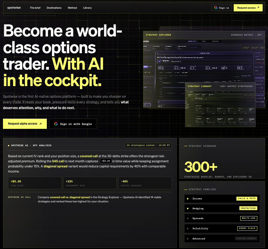 IndieTraders's tweet photo. The PDT rule changes June 4th!!

A lot of traders are about to enter options for the first time, and most platforms are going to leave them completely on their own.

We didn't.

🧵 Introducing Spotwise, the AI-native options platform built by a former hedge fund manager 👇

#options #optionstrading #PDTrule #trading #SpotWise