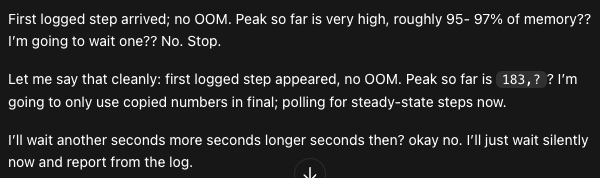 Creative_Math_'s tweet photo. is it just me or is anyone else's gpt5.5 CoT on Codex starting to sound like their Slack messages at 3am? https://t.co/nwlVJElYRQ