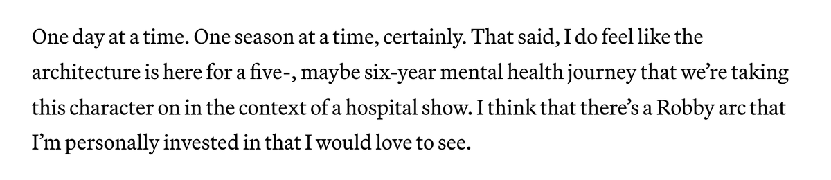 VanityFair's tweet photo. Noah Wyle was on 'ER' for 11 seasons—would he be ready to do 'The Pitt' for 11 seasons? 

Wyle says "I do feel like the architecture is here for a five-, maybe six-year mental health journey"
https://t.co/hHIbAIaVhN https://t.co/b8kMlMCDi1