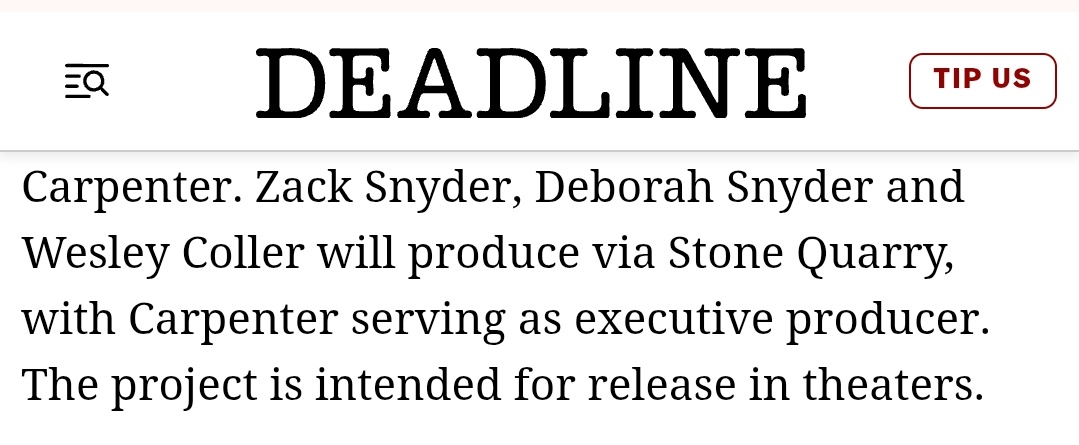 random_stuff_x_'s tweet photo. @BlackMajikMan90 According to Deadline, Escape From New York will get a theatrical release, and Brawler (Paramount) will as well https://t.co/AG4f9kmFHr