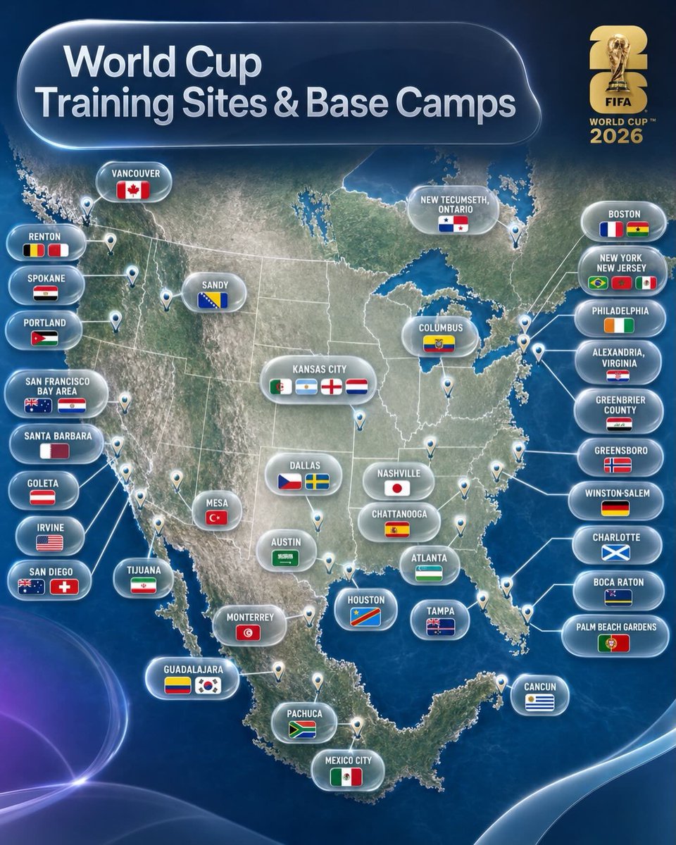 radioballonrond's tweet photo. Les camps de base des 48 nations
image : @sahil_e_ https://t.co/uxgvCZVxHn