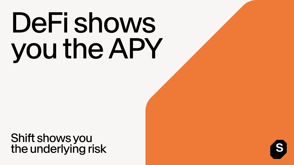 Shift_DeFi's tweet photo. Shift's waitlist is here.

Instead of reading DeFi as one number (APY), Shift shows you the risk behind it first, so you know what you're holding before your money moves.

What makes Shift different ↓ https://t.co/RYLOgibbiP