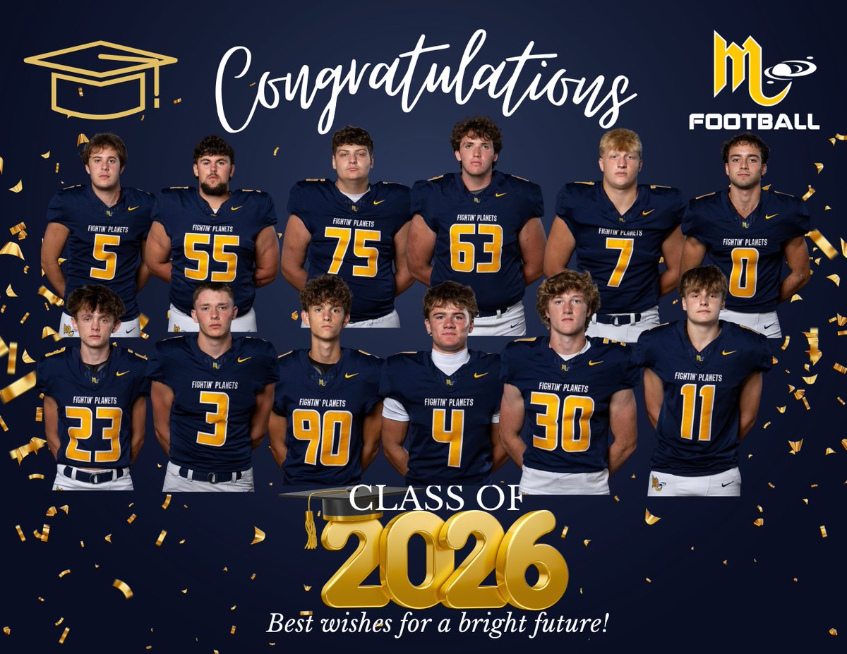 MarsHSFootball's tweet photo. Congrats to the Class of 2026!  

Thank you for showing us true leadership on and off the field and for laying the future foundation. 

We will continue to root for you as you take your next steps!  Go make this a better Planet!!  

#ExcellenceIsAHabit 👽🏈💪 
@MarsAreaSD @MASDFP https://t.co/L2pFCiHNLg