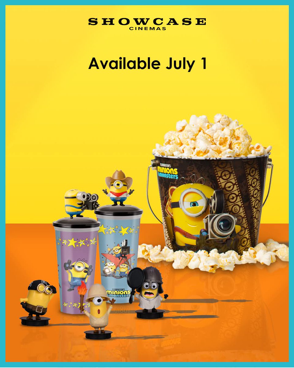 Cinimerch86's tweet photo. Some more @Minions &amp; Monsters merch UK bound! @ShowcaseCinemas will soon have the cups, toppers and this Popcorn Bucket available for the movie. https://t.co/3M2VwylU46