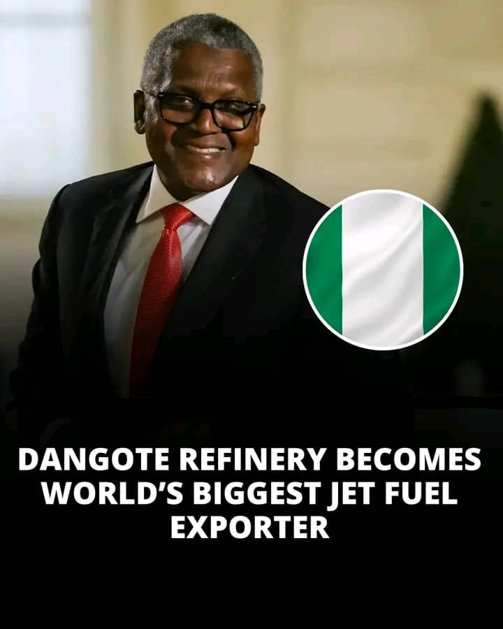 HomeAfricaa's tweet photo. Africa’s energy power is rising. The Dangote Petroleum Refinery became the world’s largest jet fuel exporter in April, marking a major breakthrough for African industry and global trade.
Amid Middle East supply disruptions and uncertainty around the Strait of Hormuz, Nigeria is positioning itself as a key force in global energy markets.
The milestone reflects a wider continental shift from exporting raw resources to building African-owned industrial capacity with global influence.