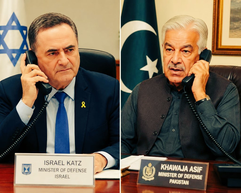 FalconDefence's tweet photo. Breaking News 🚨 

According to informed sources, Pakistan’s Defence Minister Khawaja Asif and Israel’s Defence Minister Israel Katz reportedly held a phone call and allegedly agreed on the secret deployment of 5,000 Pakistani troops to Lebanon in support of Israel.

Further details have not yet been disclosed.