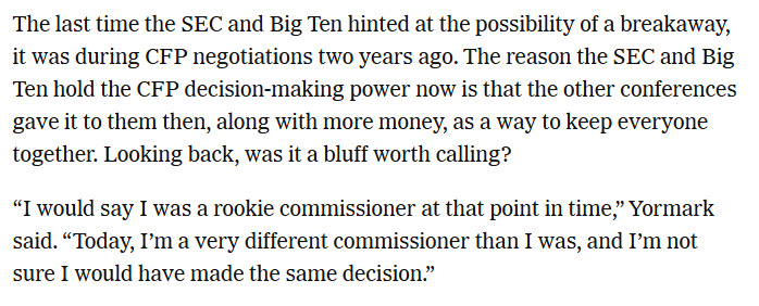 LachTalk's tweet photo. at some point someone somewhere is going to stand up to the SEC and Big 10's control over college football.

it's bad for the sport. period.

but I'm encouraged by what I'm seeing from Big 12 AD's &amp; Commish.

Jim Phillips should pay attention.

https://t.co/9IAtDFoRC6 https://t.co/ZZNKufgWRJ
