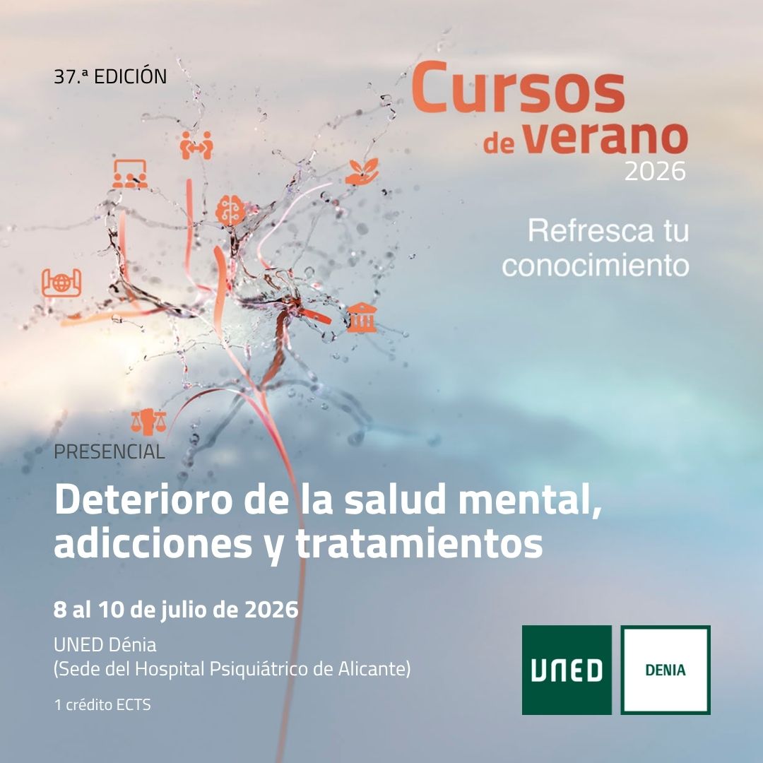 UNEDDENIA's tweet photo. 📢 #CursosDeVerano #UNEDDÉNIA
🧠 Salud mental, adicciones y tratamientos
📅 8–10 julio 2026
📍 Hospital Psiquiátrico Penitenciario de Alicante
⚠️ 100% presencial
👥 Para comprender la relación entre salud mental y adicciones
📝 Matrícula 👉 https://t.co/gPbnWodPGZ
#SaludMental https://t.co/ihGZePYOgH