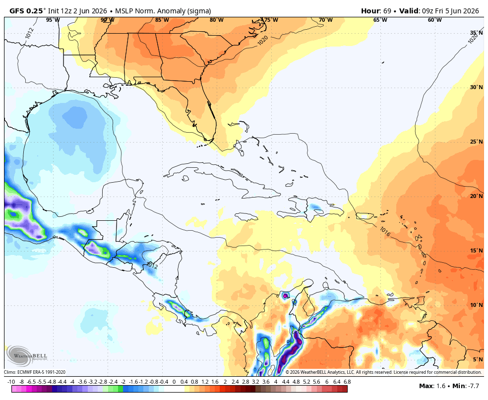 PC_WeatherBoy's tweet photo. The weather world is currently all a buzzz about this area of disturbed weather in the Gulf. 

Large broad area of low pressure currently dominating the entire Gulf right now. EURO and GFS aren't doing much with this area right now. However, if anything were to develop in the tropics, this would be the area in the month of June. 

Nothing right now to worry about as this is like going to be rain maker for Tx and or La as this area continues to meander Northward.