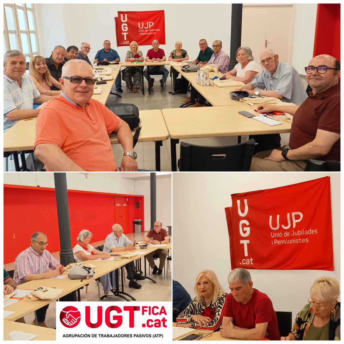 ugtficat's tweet photo. La ATP-UGT FICA Catalunya ha participado en el Consell de la UJP-UGT Catalunya, celebrado hoy en Bcn, para preparar propuestas y aportaciones que se trasladarán al próximo Comité Estatal.

Seguimos comprometid@s y defendiendo los derechos de las personas jubiladas y pensionistas. https://t.co/ytDKqwi7yL