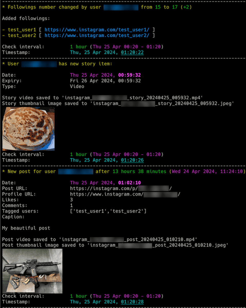 DarkWebInformer's tweet photo. Instagram Monitor: Powerful, real-time OSINT suite for tracking every activity on Instagram - from story updates and bio changes to follower shifts, providing stunning dashboards and instant alerts to keep you in the loop.

GitHub: https://t.co/sMRLl9yL9h https://t.co/1gL0bbwfhi