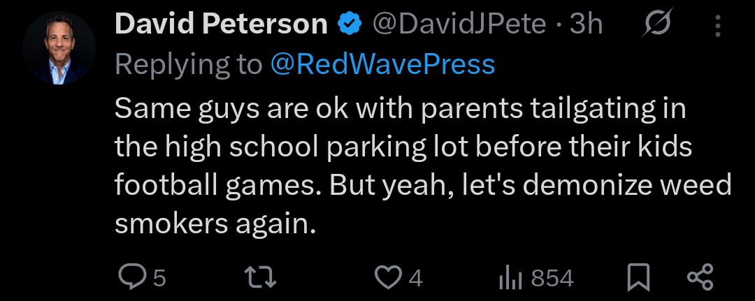 Jakebadkins's tweet photo. @Howlingmutant0 @Oilfield_Rando Nobody has done more to get me to abandon my libertarian views on weed than potheads and the legalization of weed.

Nothing but pure selfishness and false equivalents if someone suggests they shouldn't smoke pot on the playground. Nixon was right. https://t.co/791FQ4Iro0