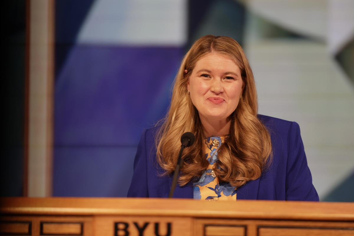 BYU's tweet photo. As a community centered on Christ, we are all responsible to improve how we love, include, and help heal each other.
I hope you will ask yourself: What am I doing, right now, to build a community of Christ at BYU?
- Elysa M. Dishman
#BYUDevo https://t.co/5PU9CWNYT4
