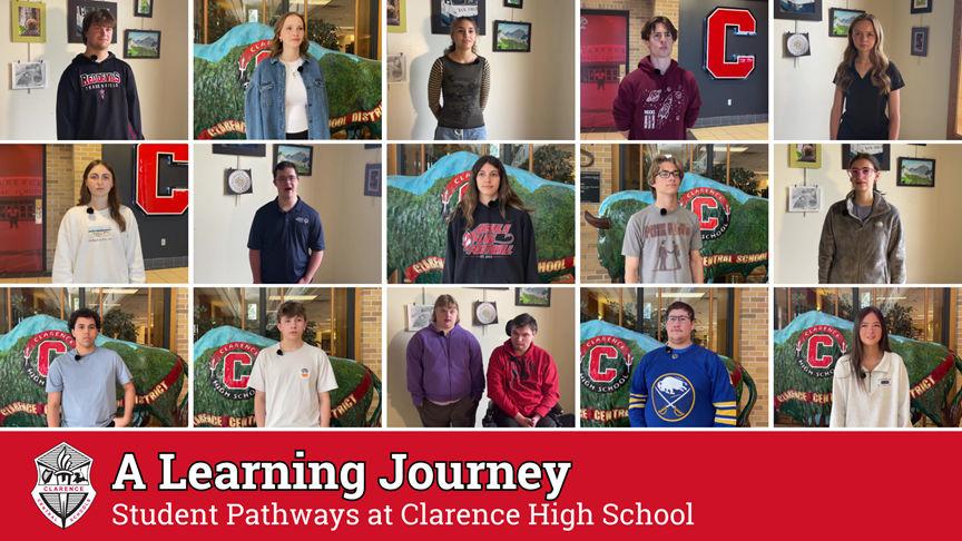 ClarenceCsd's tweet photo. VIDEO: Hear from students at @CHS_Devils as they talk about the academic pathways and learning opportunities that have helped them explore their passions, discover their purpose and find success. 

Full video: https://t.co/bZWQM02uiM

#ClarenceProud https://t.co/ELj9P0v1TN