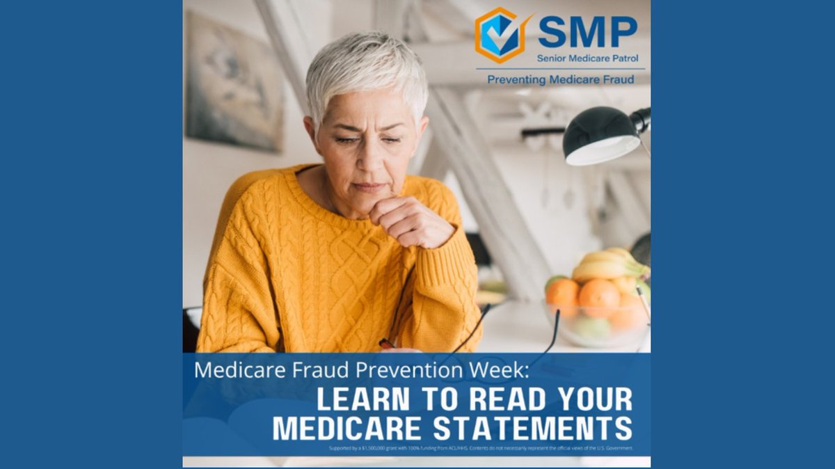 vas_nebraska's tweet photo. Do you know how to read a Medicare statement? If you don’t, this is a great time to learn! 

Read your MSNs mailed every 12 months  (anytime  at https://t.co/zsTmzIAL1K) to find suspected fraud. 

Learn more at  https://t.co/Iifx4A2pRr. 

#MedicareFraudPreventionWeek #MPFW https://t.co/VWzJwtj0km