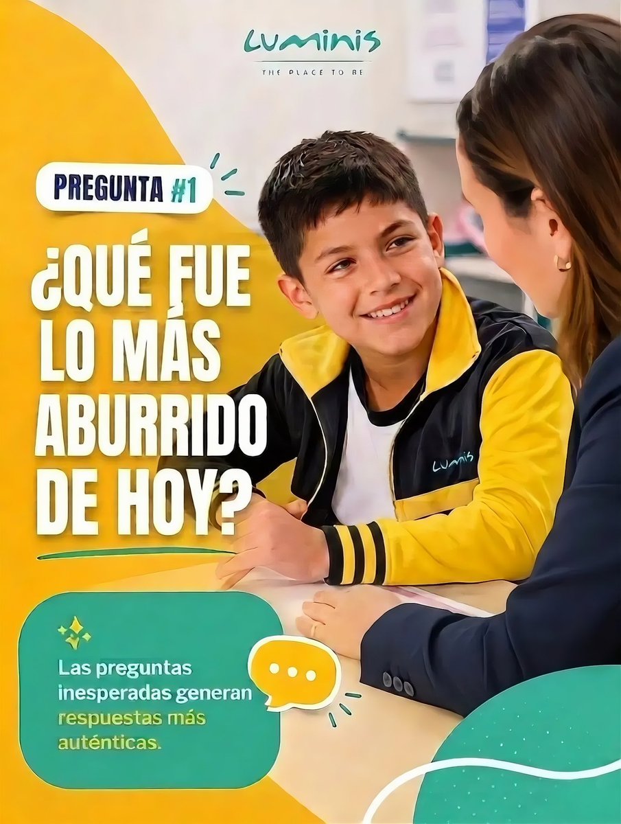 LuminisEdu's tweet photo. 💛 A veces no necesitamos más tiempo con nuestros hijos… sino mejores preguntas.

Hay conversaciones pequeñas que pueden abrir puertas enormes: confianza, conexión y momentos que ellos sí quieren compartir ✨ https://t.co/vaoWFv8P1x