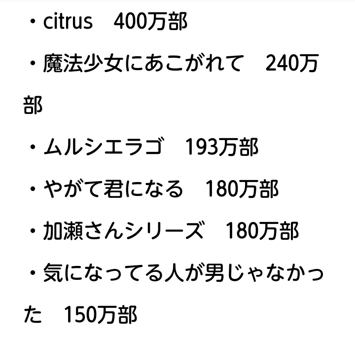 massalawe02's tweet photo. 100万部突破したGL漫画の部数（2026年6月現在）をまとめてみました https://t.co/gkCP1hY68w