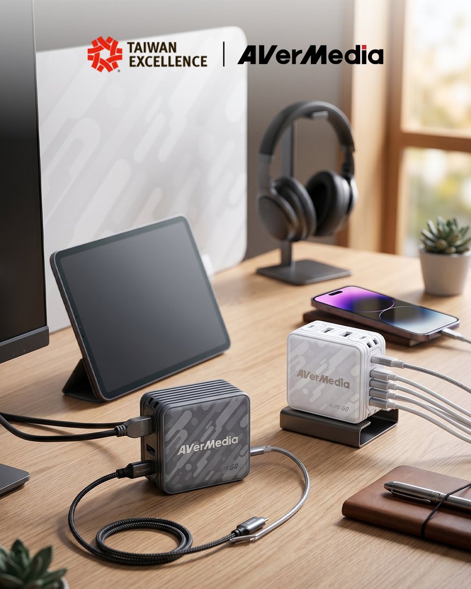 twexcellence_us's tweet photo. The fewer things you have to fix before you hit record, the better. The ELITE GO GC313Pro handles capture, power, and output in one go. https://t.co/2r6ElEVkZL @AVerMedia 

#TaiwanExcellence #TaiwanExcellenceAward #AwardWinningInnovation  #AverMedia #ChargingDevice #Tech https://t.co/cmLldnNqvG